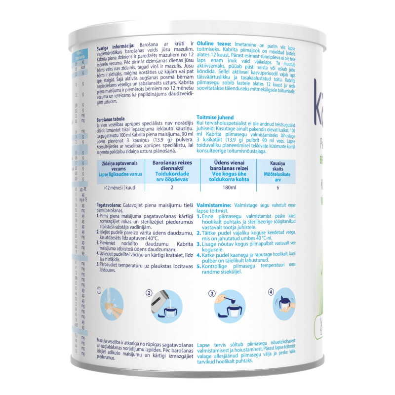 Kitsepiimasegu KABRITA GOLD 3 800g ES Baltijas valstis LV + EST