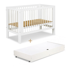 Klups LittleSky OLIVIA voodi sahtliga, 120x60 cm, valge