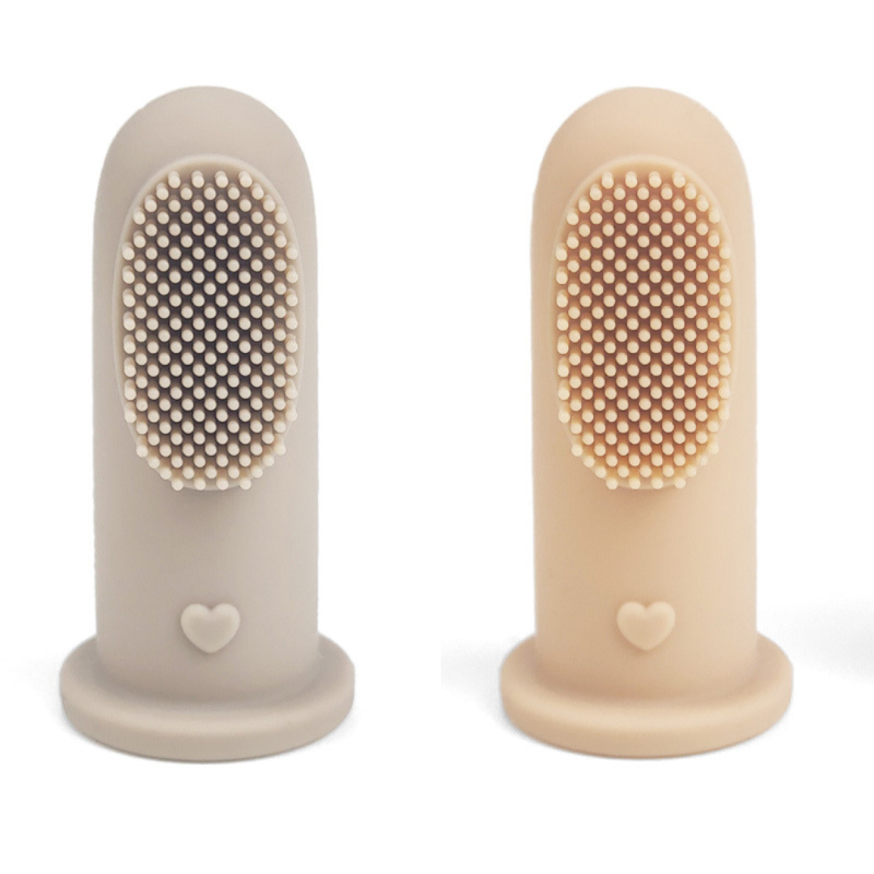 Little Eater hammaste jaoks silikoonist näpuhari 2tk. Brown/Beige