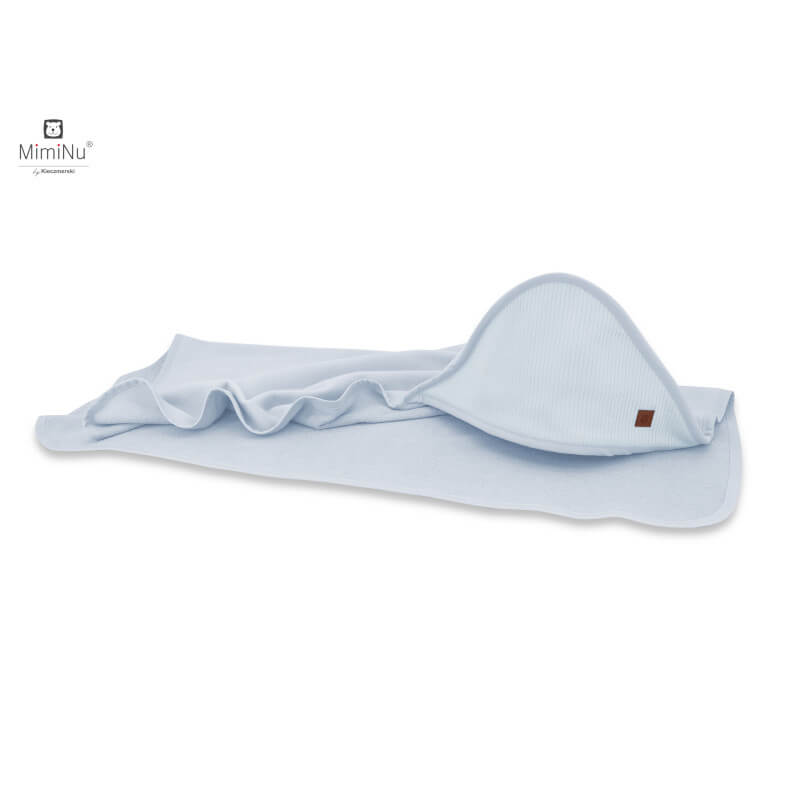 Miminu KIECZMERSKI vannirätik 100×100 „Miminu Soft” + pesukinnas, helesinine