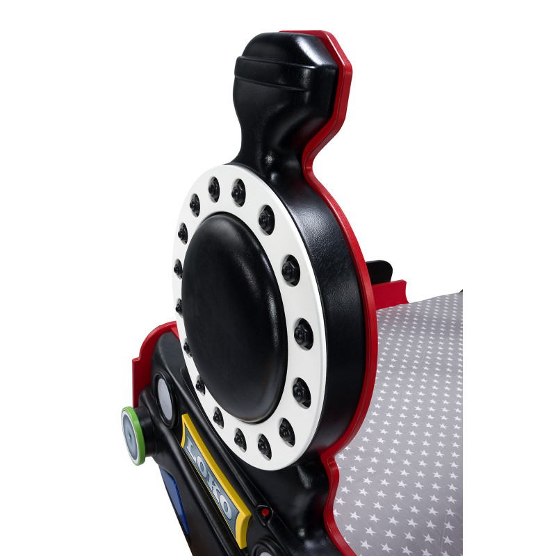 PLASTIKO lastevoodi + madrats komplektis 190x90cm Lokomotive punane