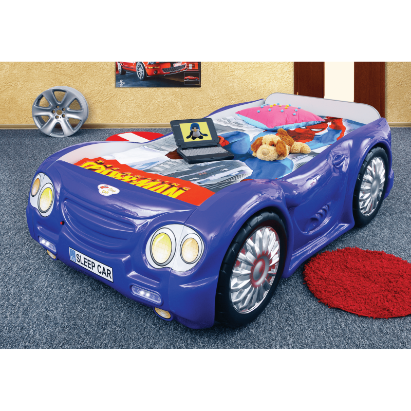 PLASTIKO lastevoodi + madrats komplektis 180x90cm SleepCar sinine