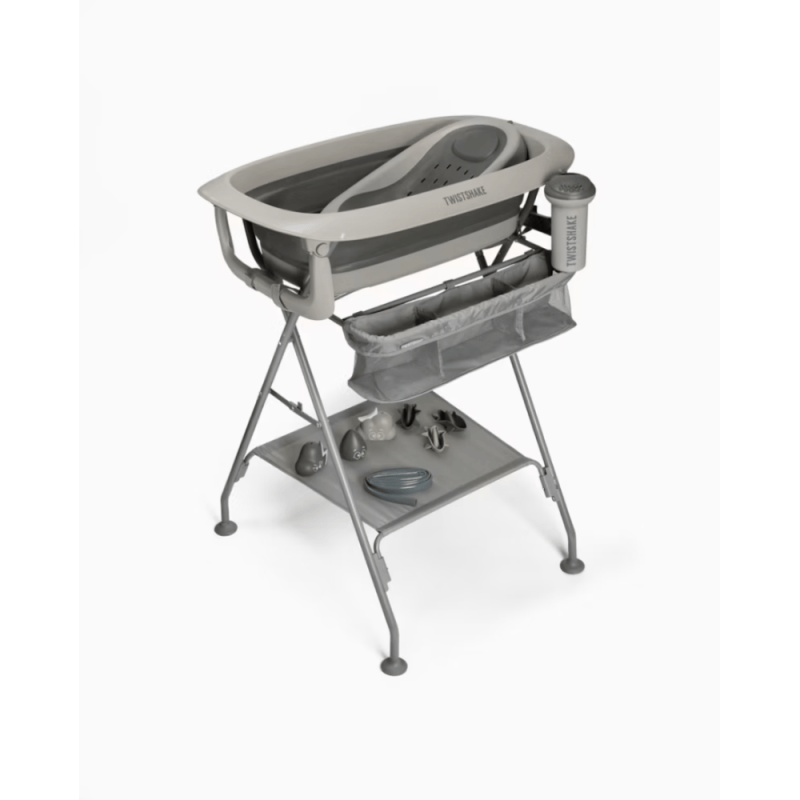 Twistshake Vanniņa Ar Statīvu Twistshake Luxury Bath Kit Faded Grey