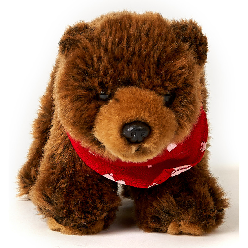 UNI-TOYS pehme mänguasi Pruun karu salliga (väike) 18 cm, M 11467