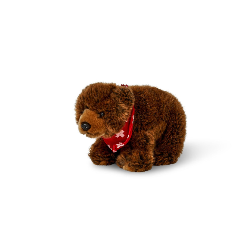 UNI-TOYS pehme mänguasi Pruun karu salliga (väike) 18 cm, M 11467