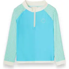 Kietla ICONIC swim T-shirt with UPF 50+ sun protection fabric and UV sensor, for ages 6-8, Blue Stripes