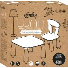 Maltex SET LUNA TOWN Stolik dla dzieci + krzesełko biały/r&oacute;żowy
