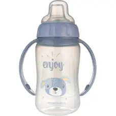 Canpol 56/512_blu2 Kubek treningowy z miękkim ustnikiem 320 ml CUTE ANIMALS