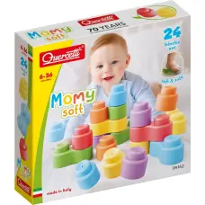 Quercetti Momy Soft Building Blocks, 24 pcs. 6m+