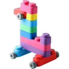 Gerardo's Toys Pehmete klotside komplekt + rattad 14 tk