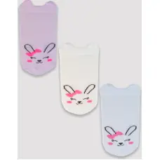Noviti SB019-G-02 Skarpetki bawełna z buźkami M2 girl 0-6m