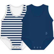 2-pack Growing body Bio Cotton Summer 0-36m Indigo