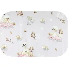 Ega Kids Diaper - 0989- TETRA PRINT - EGA - SWAN - GREY  - size 70x80 cm