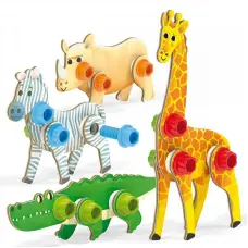 QUERCETTI konstruktor  Tehno Wood Animals 64tk., 0735 LÕPUMÜÜK