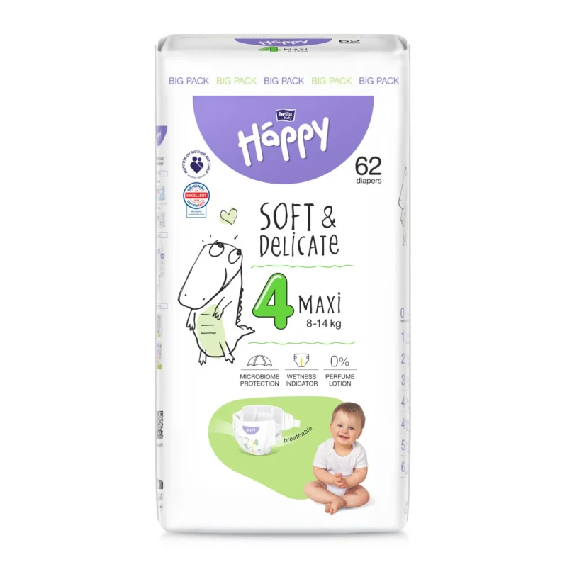 Happy Maxi (8-14kg) 62tk mähkmed, suurus 4